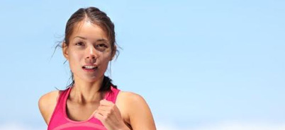 Woman running to maintain health